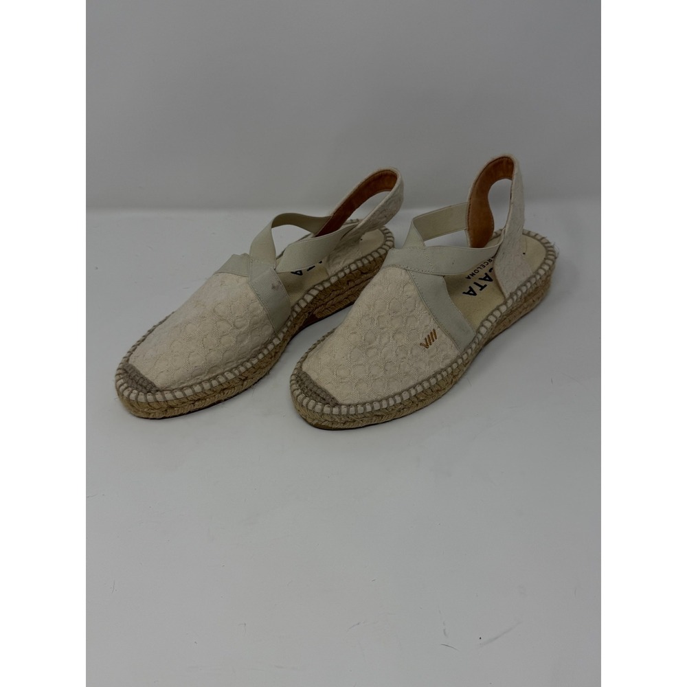 Viscata Sagaro Lace Espadrille Slingback Flat Cream Womens 37